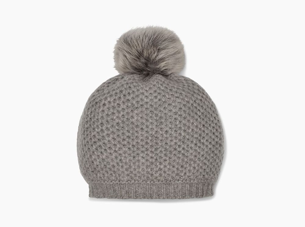 Ugg Beanies Canada - Ugg Women's Aislinn Honeycomb Knit Pom Light Grey